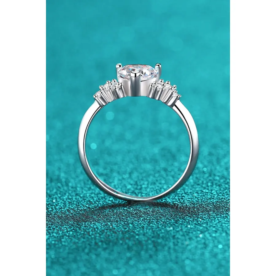 1 Carat Moissanite Heart Ring