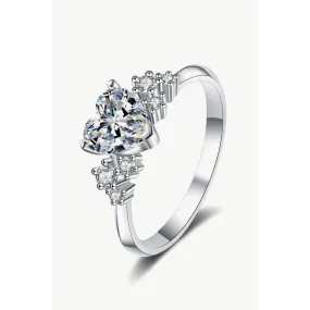 1 Carat Moissanite Heart Ring