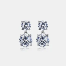 10 Carat Moissanite 925 Sterling Silver Earrings