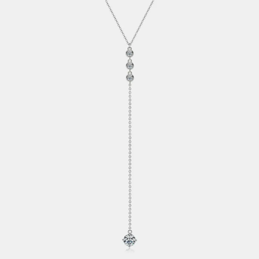 1.3 Carat Moissanite 925 Sterling Silver Drop Necklace