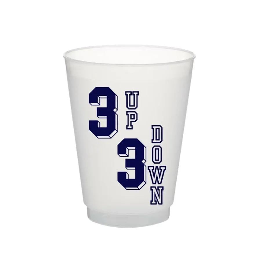 16oz 3 Up 3 Down Blue Varsity Flex Cup - ETA 4/20