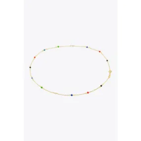 18K Gold-Plated Multicolored Bead Necklace