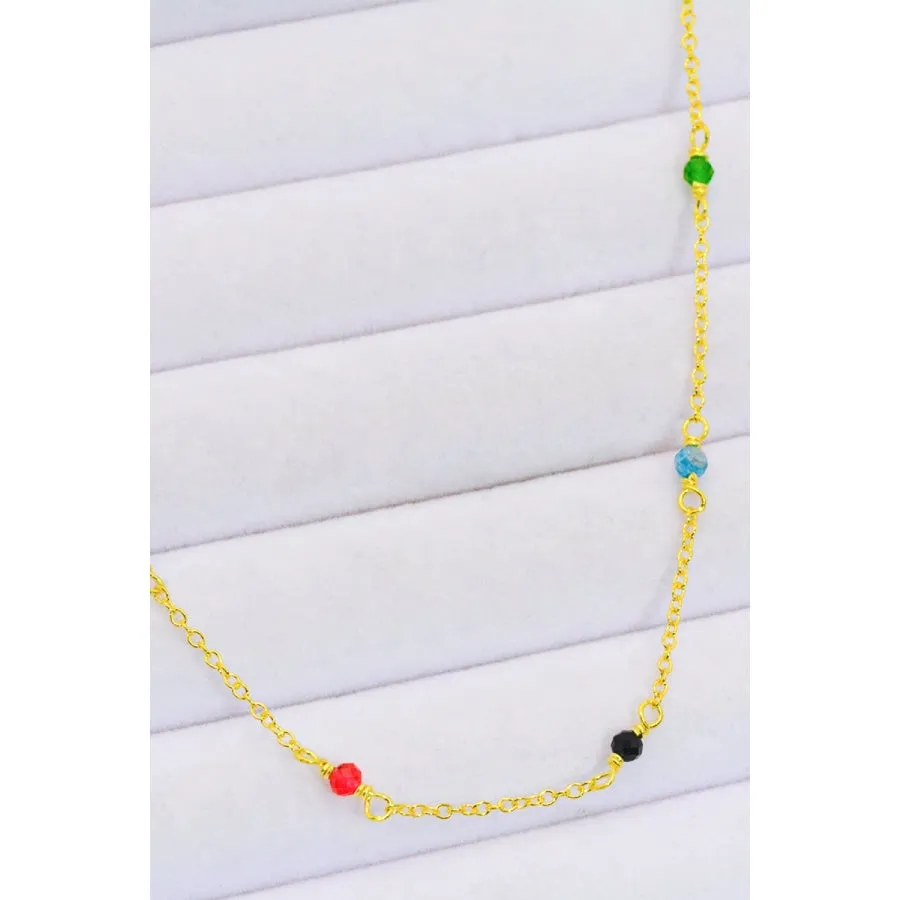 18K Gold-Plated Multicolored Bead Necklace