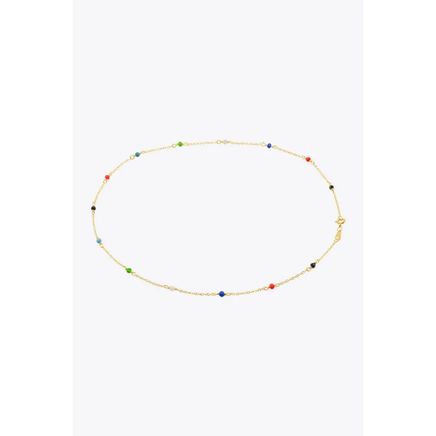 18K Gold-Plated Multicolored Bead Necklace