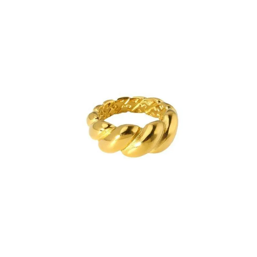 18K Gold Plated Twist Midi Ring (With Box)