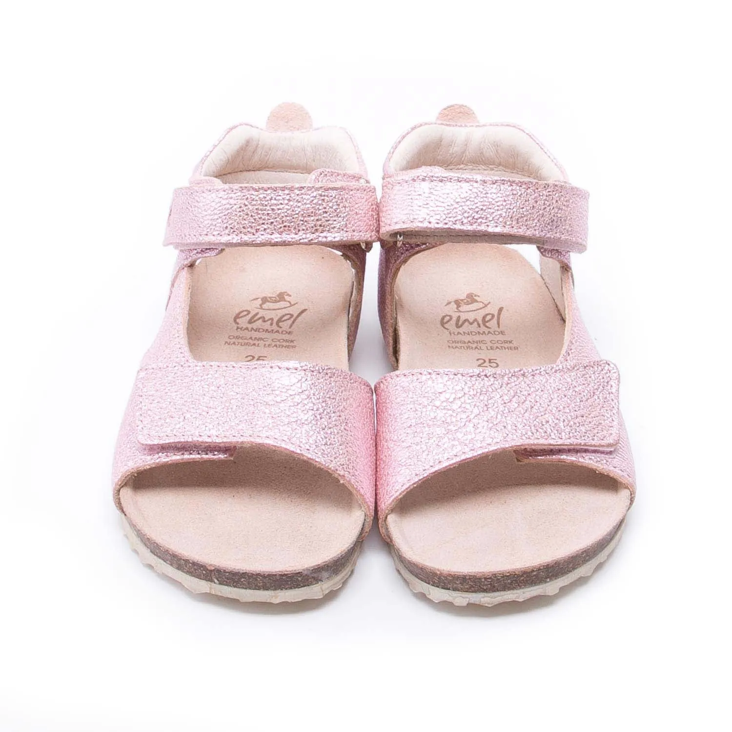 (2508C/2509C) Emel pink shiny velcro sandals