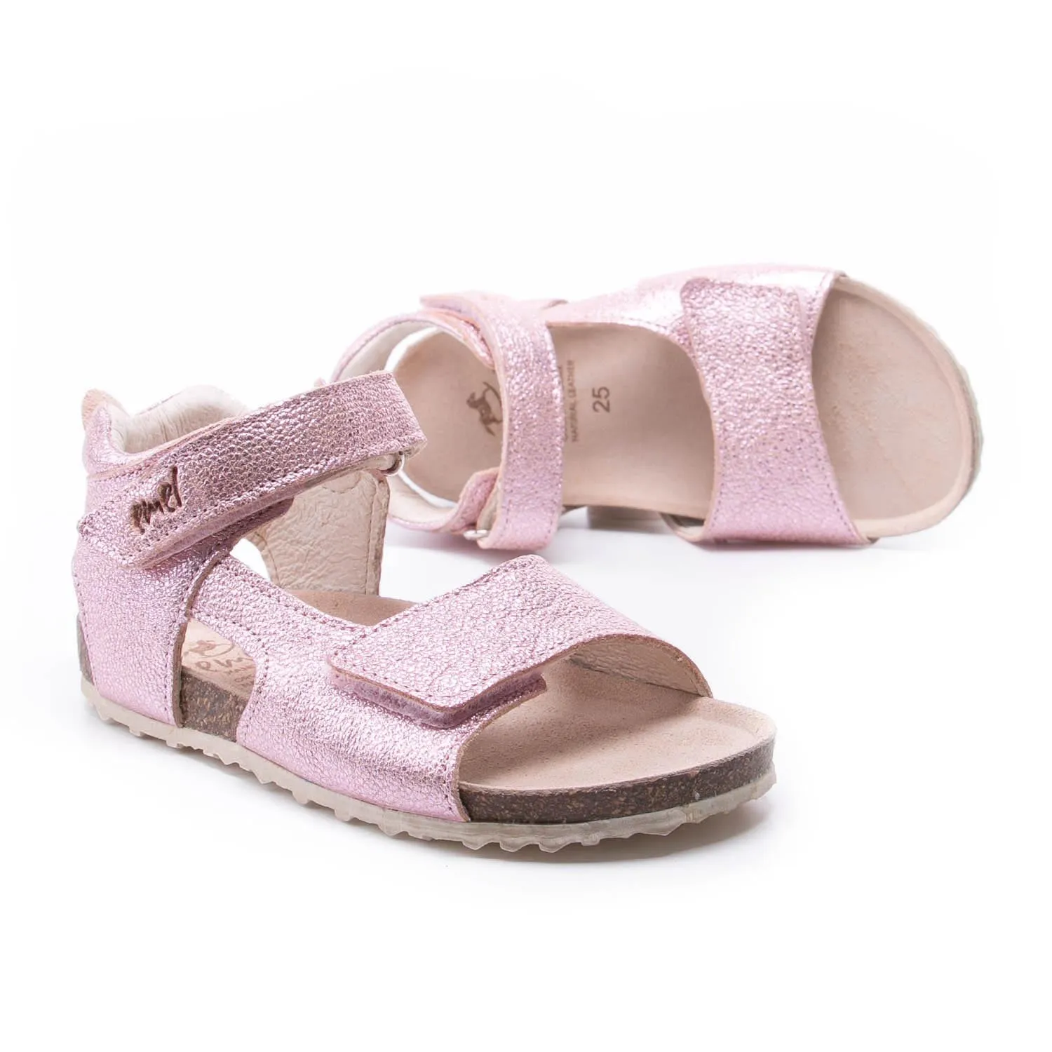 (2508C/2509C) Emel pink shiny velcro sandals