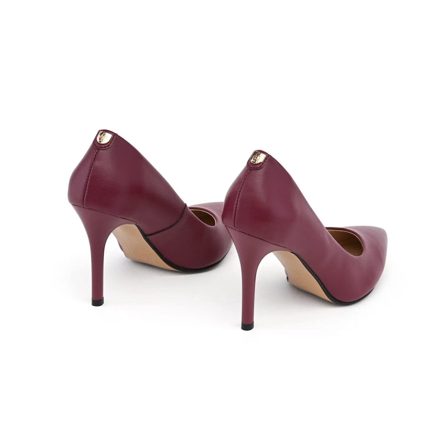 95mm Vegan Apple Leather Heels | Burgundy Bliss