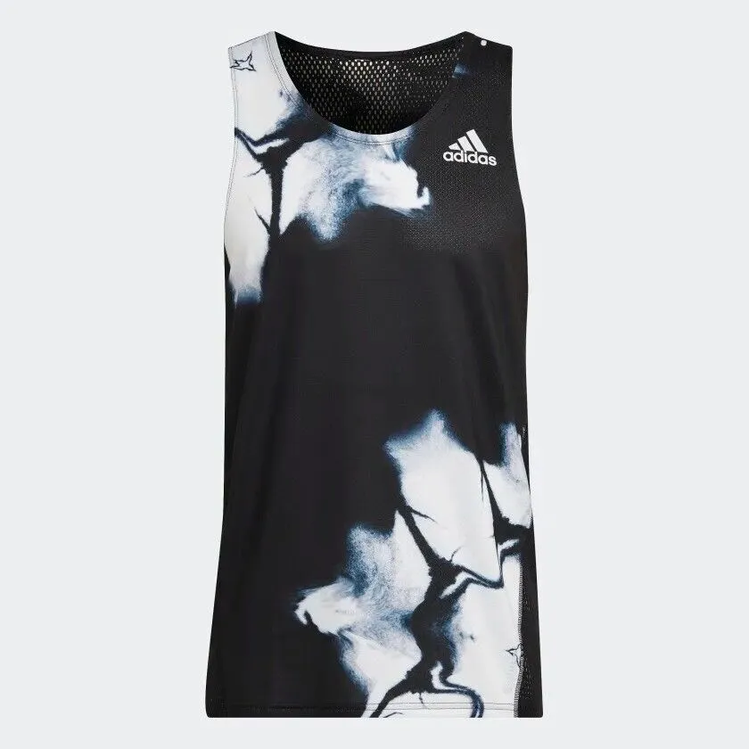 adidas Mens Fast Graphic Running Vest Tank Top