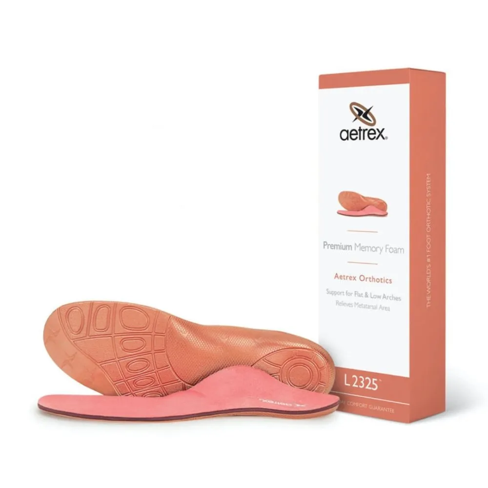 Aetrex Women's L2325W Premium Memory Foam Posted Orthotics W/ Metatarsal Support