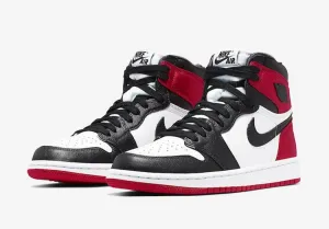 AIR JORDAN 1 RETRO HIGH SATIN " BLACK TOE "