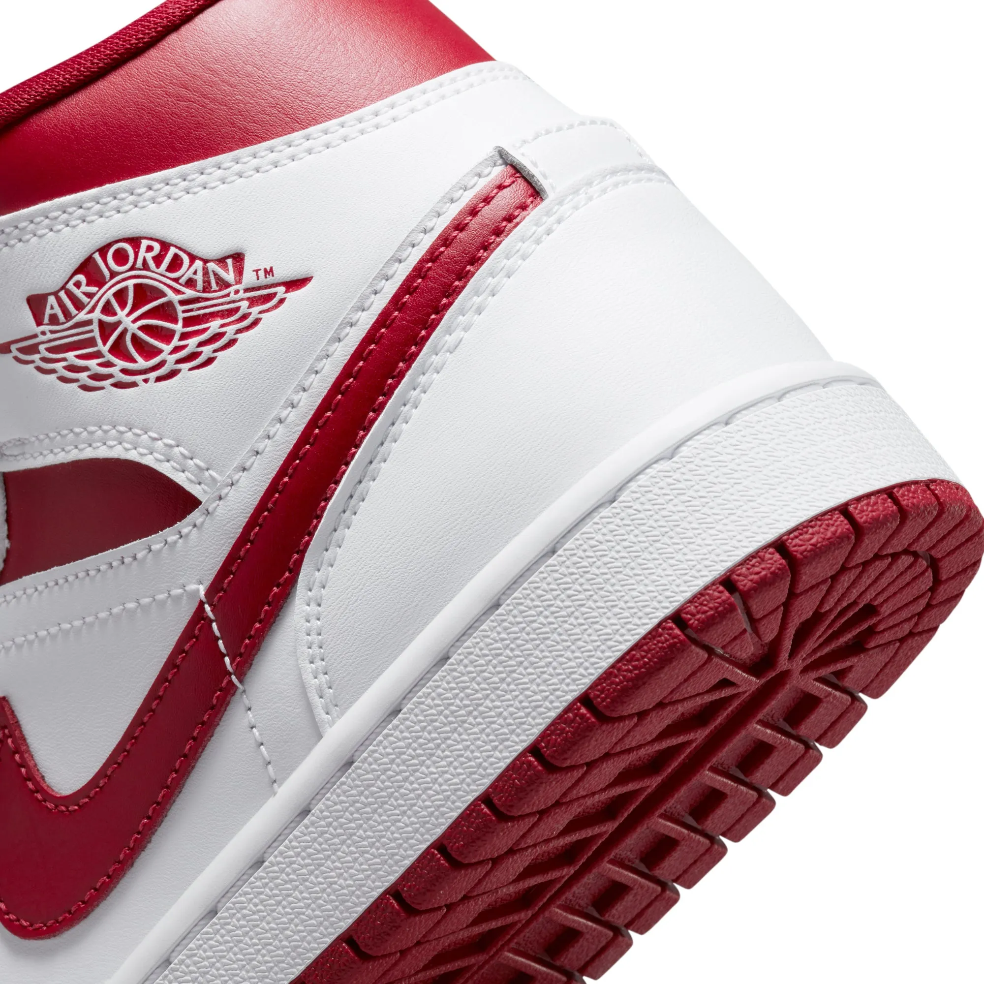 Air Jordan Womens 1 Mid Shoes 'White/Pomegranate'