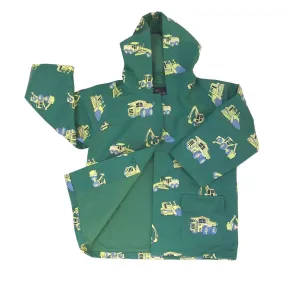 Baby Boys Green Construction Rain Coat 1T