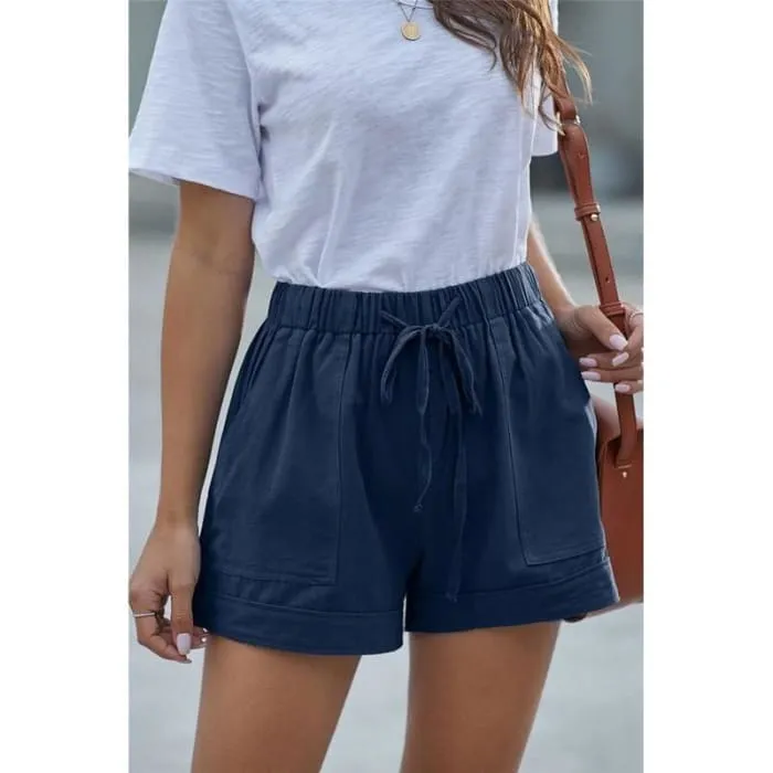 Blue Ink Casual Tencel Shorts