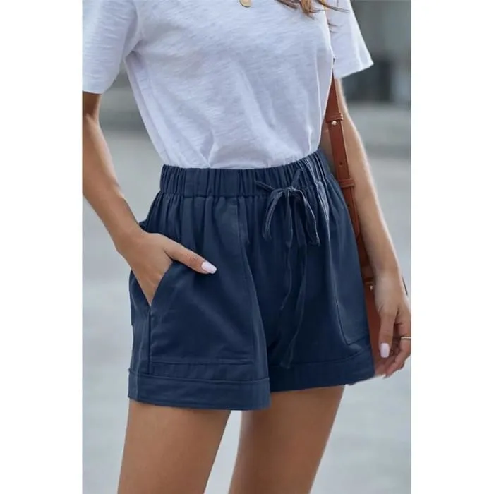 Blue Ink Casual Tencel Shorts