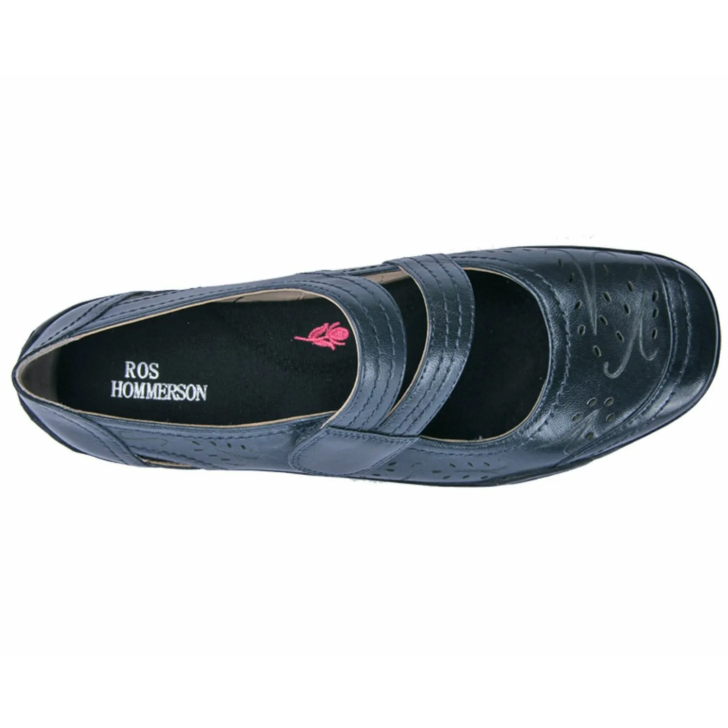 Chelsea Navy Leather Mary Janes with velcro strap