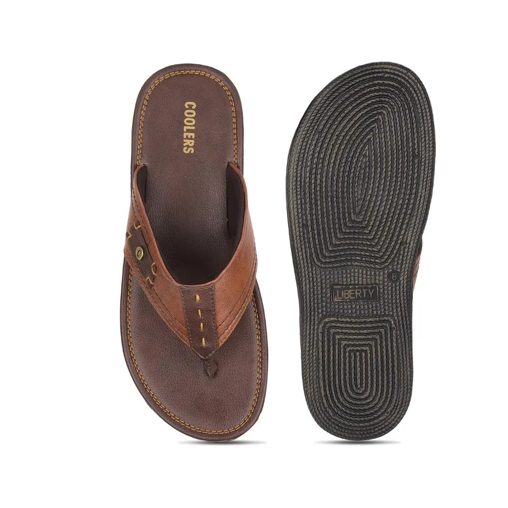 Sure! Here is the optimized title: Trendy Tan Casual Slippers for Men by Coolers - Liberty AVN-112