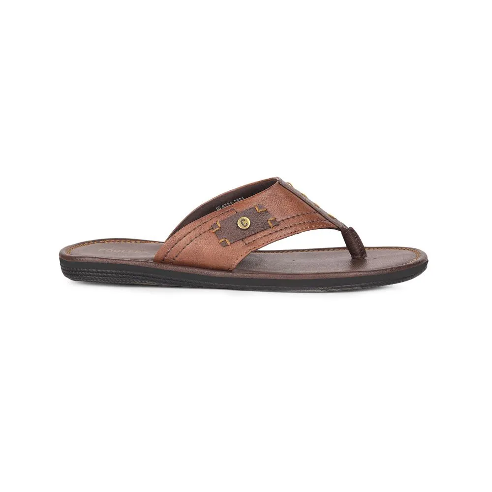 Sure! Here is the optimized title: Trendy Tan Casual Slippers for Men by Coolers - Liberty AVN-112