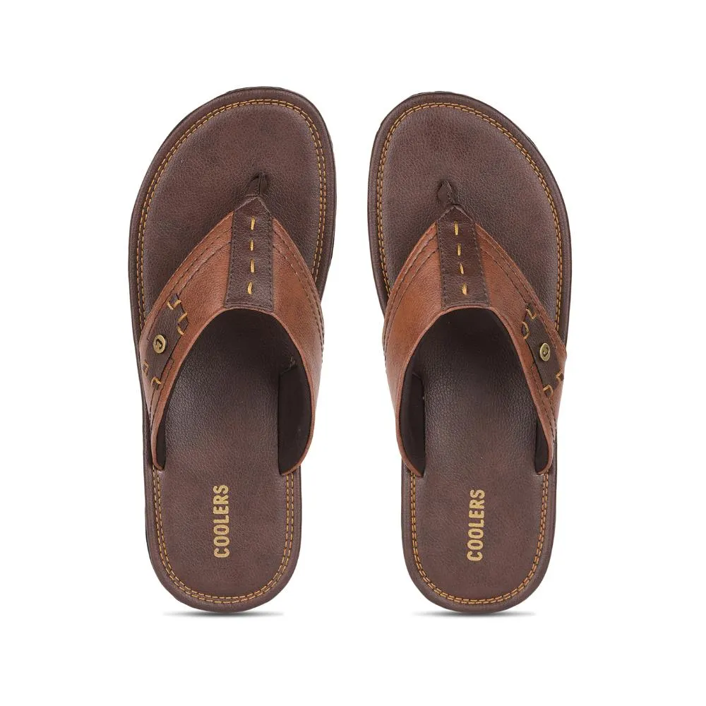 Sure! Here is the optimized title: Trendy Tan Casual Slippers for Men by Coolers - Liberty AVN-112