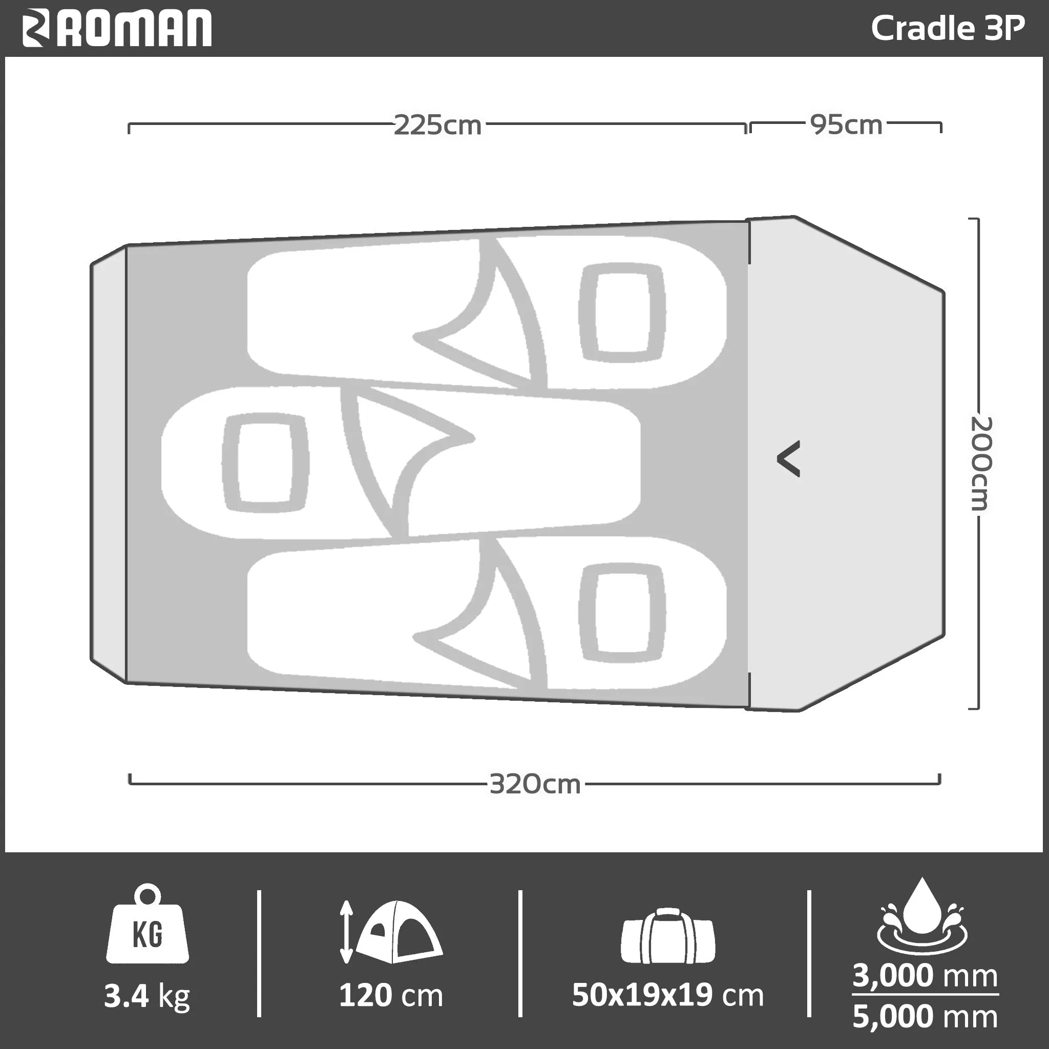 Cradle 3P Hiking Tent