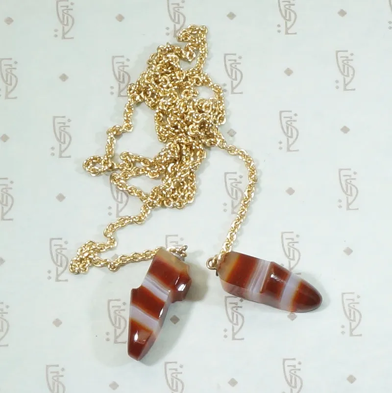 Dancing Vintage Agate Shoes Necklace