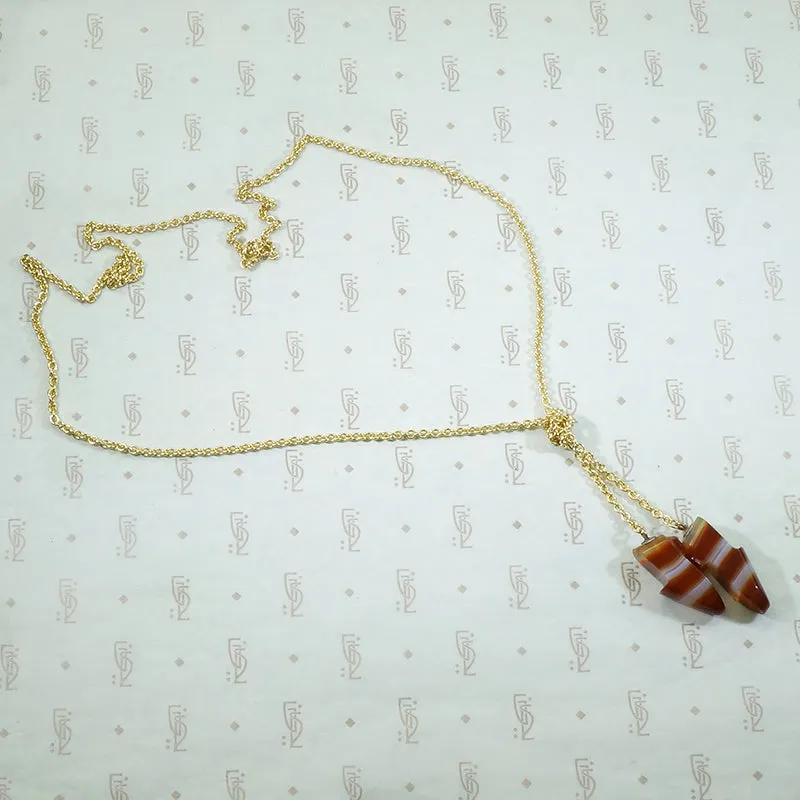 Dancing Vintage Agate Shoes Necklace