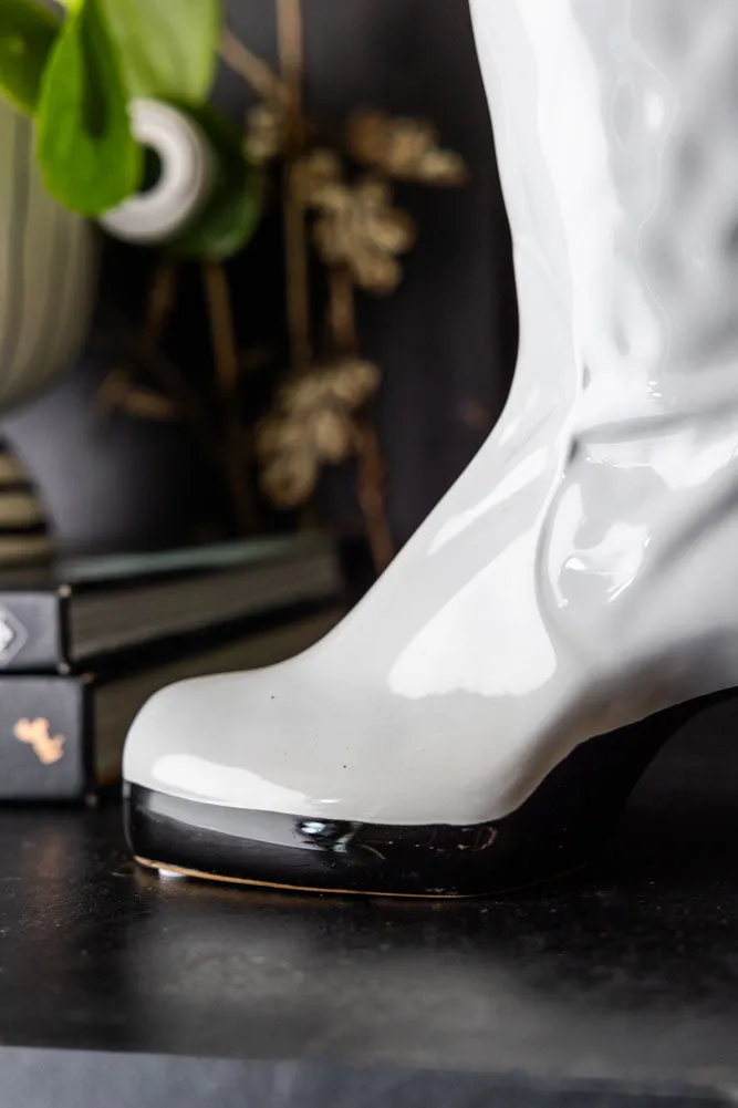 Fabulous White Boot Vase