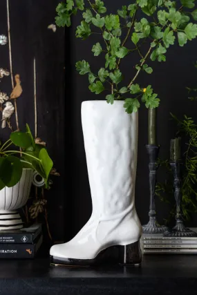 Fabulous White Boot Vase