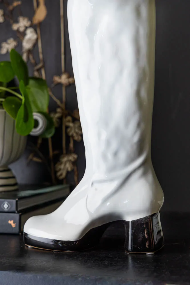 Fabulous White Boot Vase