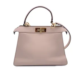 Fendi Beige Leather Peekaboo ISeeU Medium Top Handle Satchel