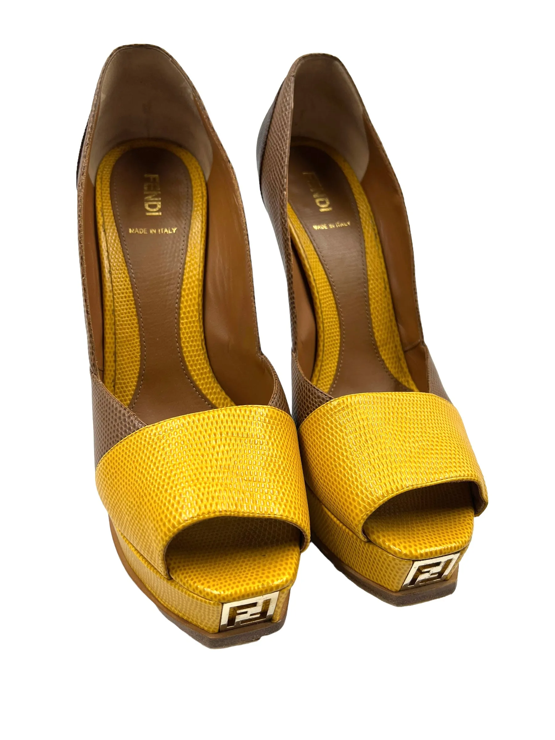 Fendi Size 40 Color Block 'Fendista' Platform Heels