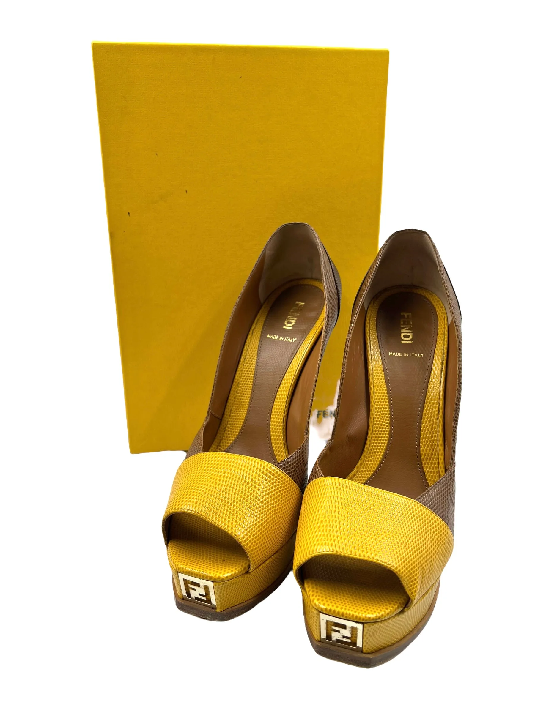 Fendi Size 40 Color Block 'Fendista' Platform Heels