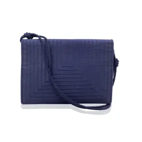 Fendi Vintage Blue Satin Crossbody Bag or Clutch with Stitchings