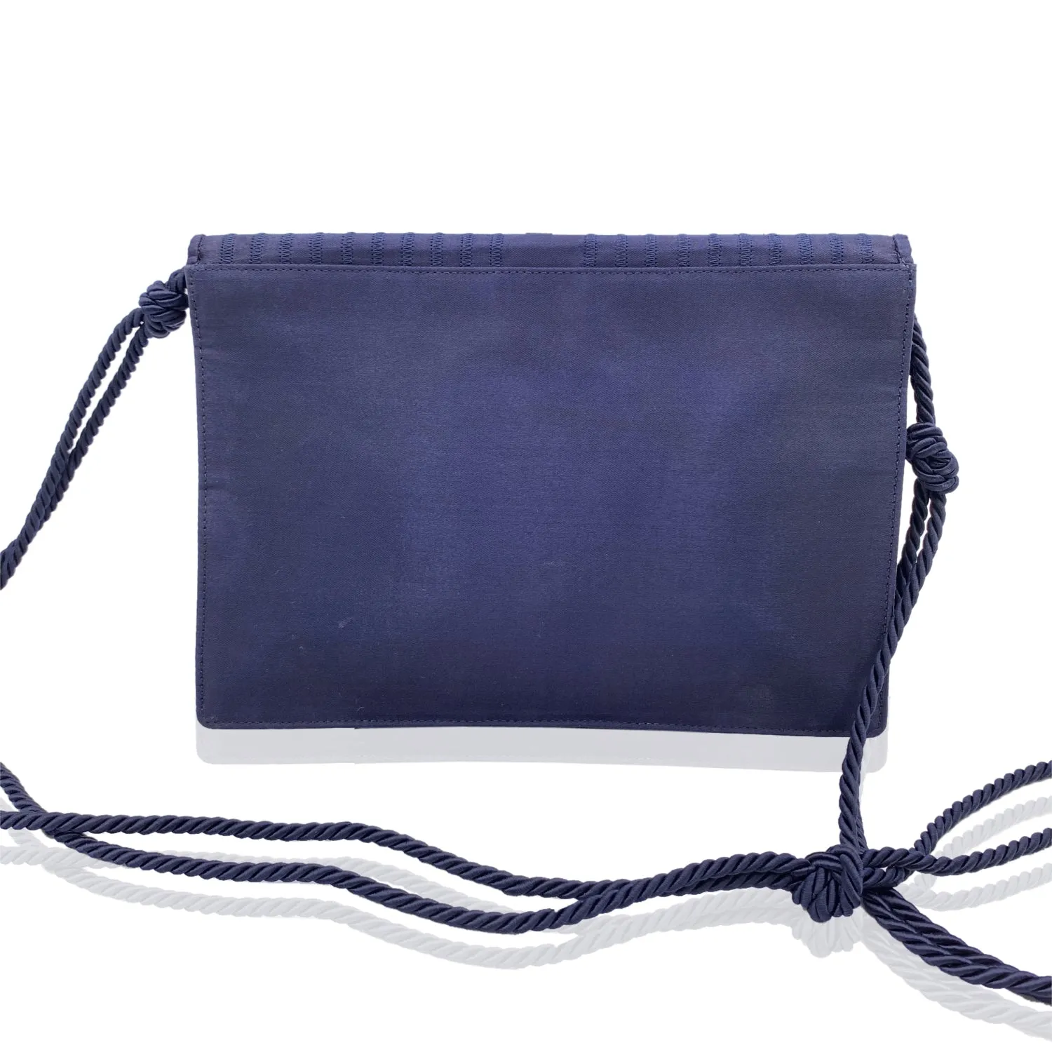 Fendi Vintage Blue Satin Crossbody Bag or Clutch with Stitchings