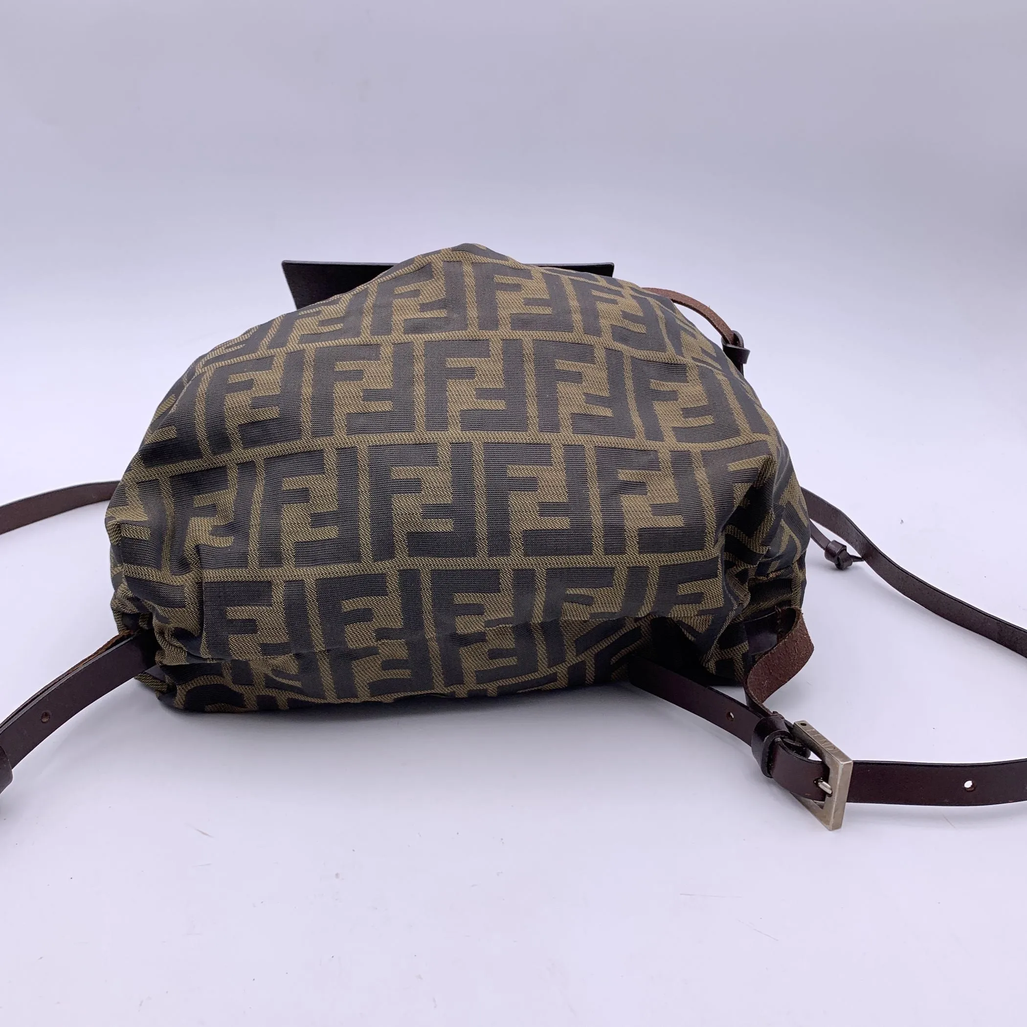 Fendi Vintage Zucca Monogram Canvas Drawstring Backpack Bag