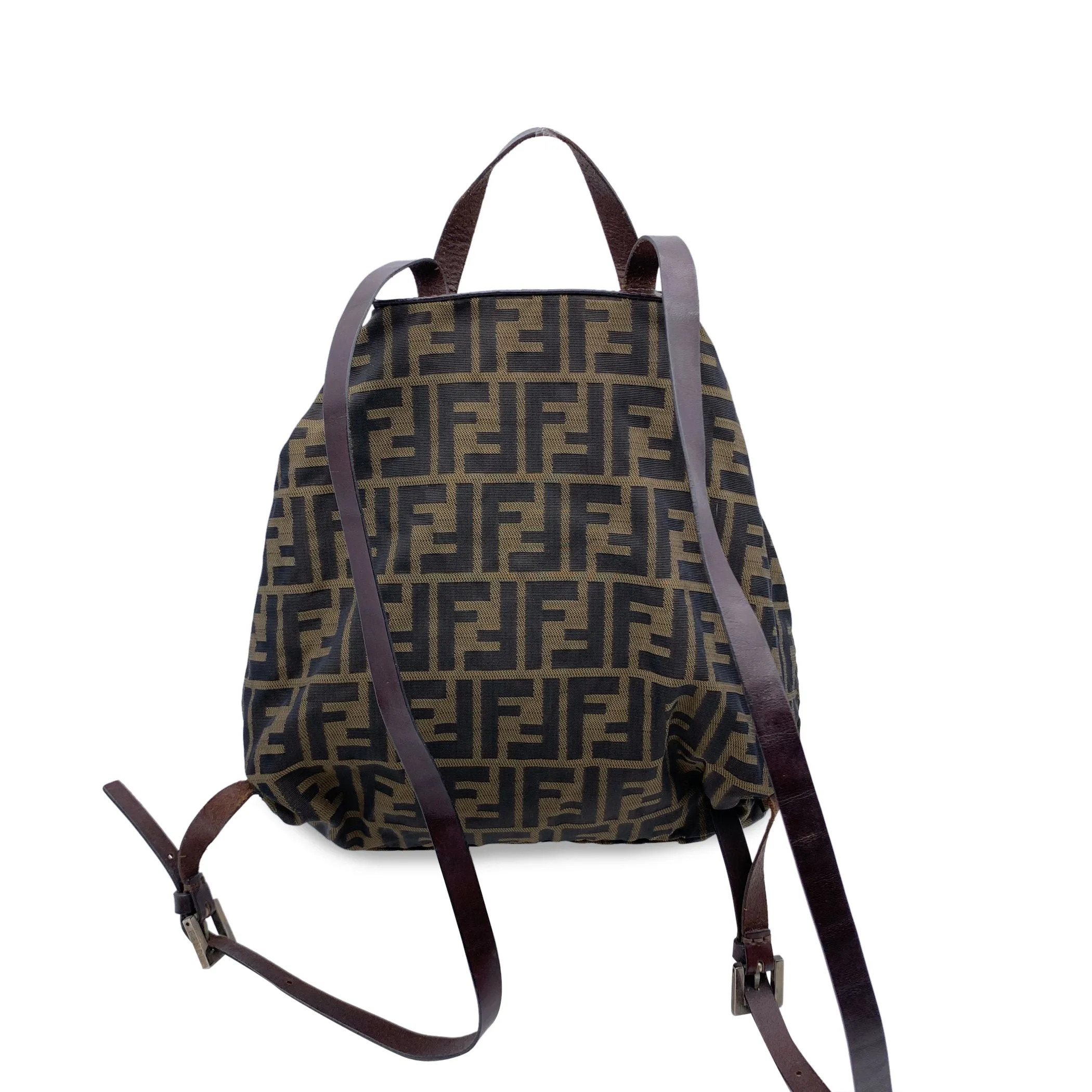 Fendi Vintage Zucca Monogram Canvas Drawstring Backpack Bag