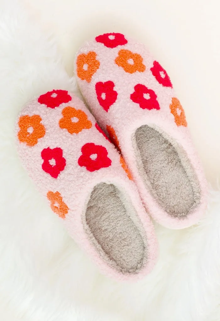 Fuzzy Teddy Slippers-Pink