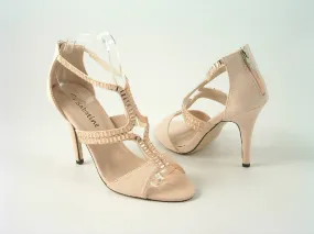 Glitz Shoes Sandal Faux Suede Pink, Grey Sabatiné High Heel