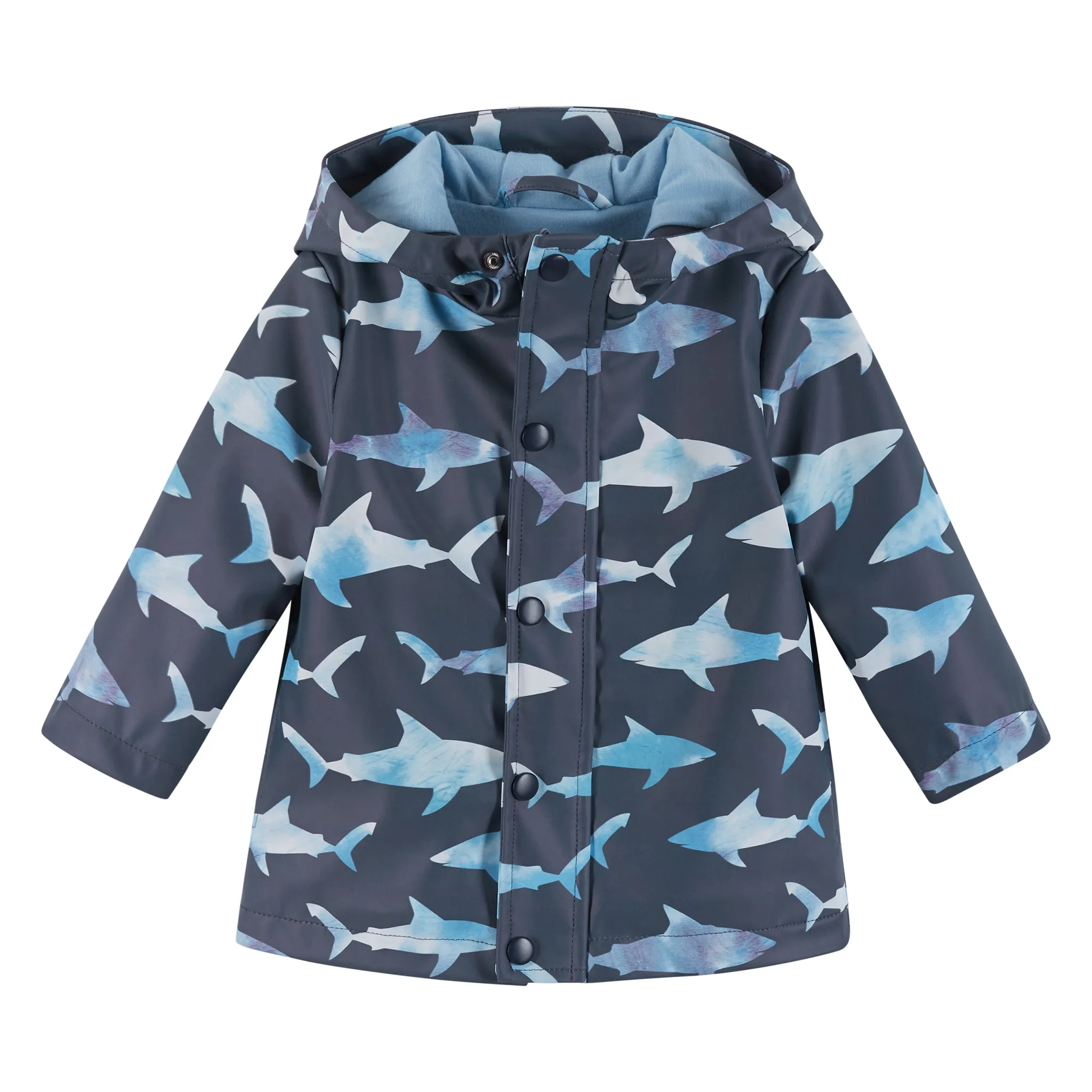 Infant Shark Print Rain Coat | Blue