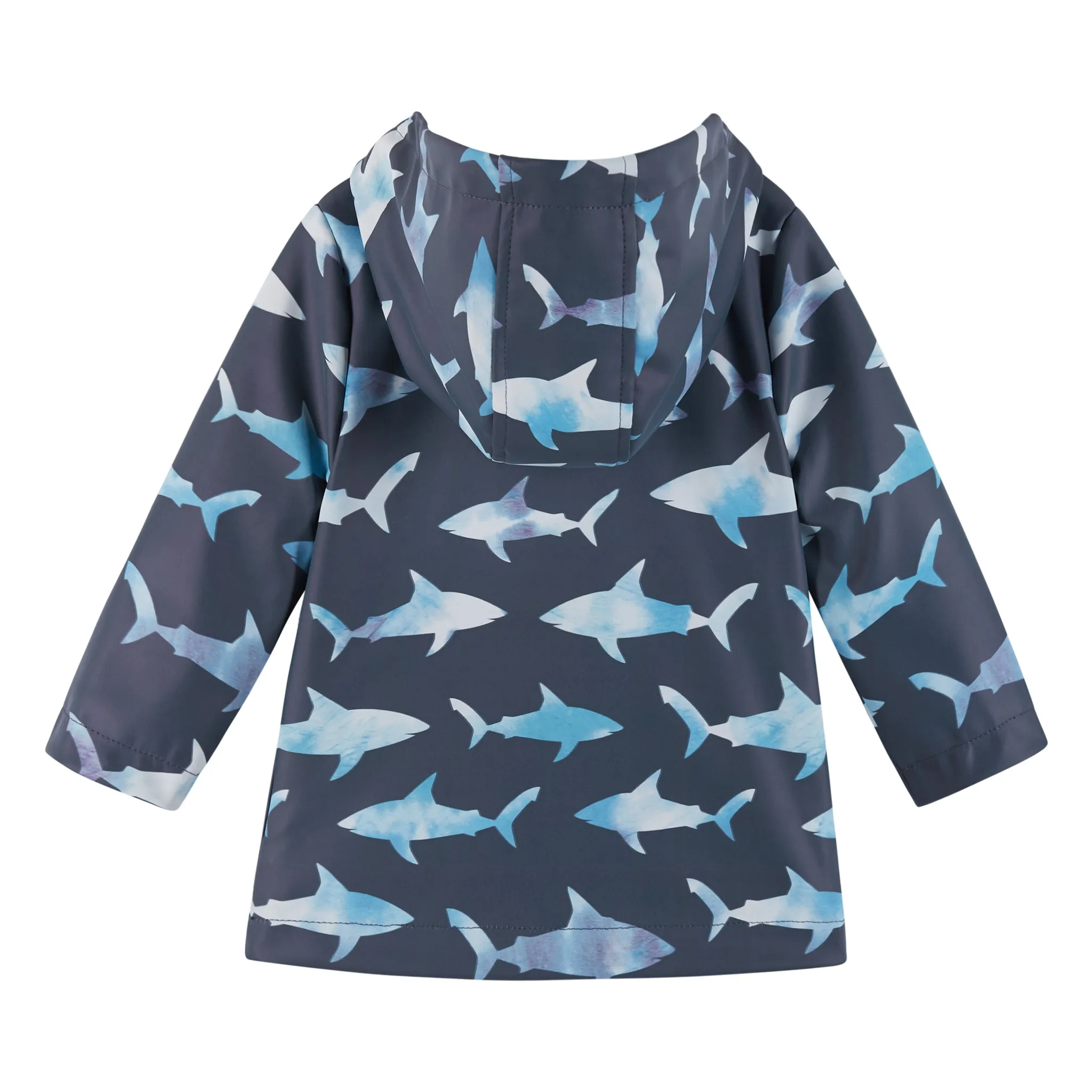 Infant Shark Print Rain Coat | Blue