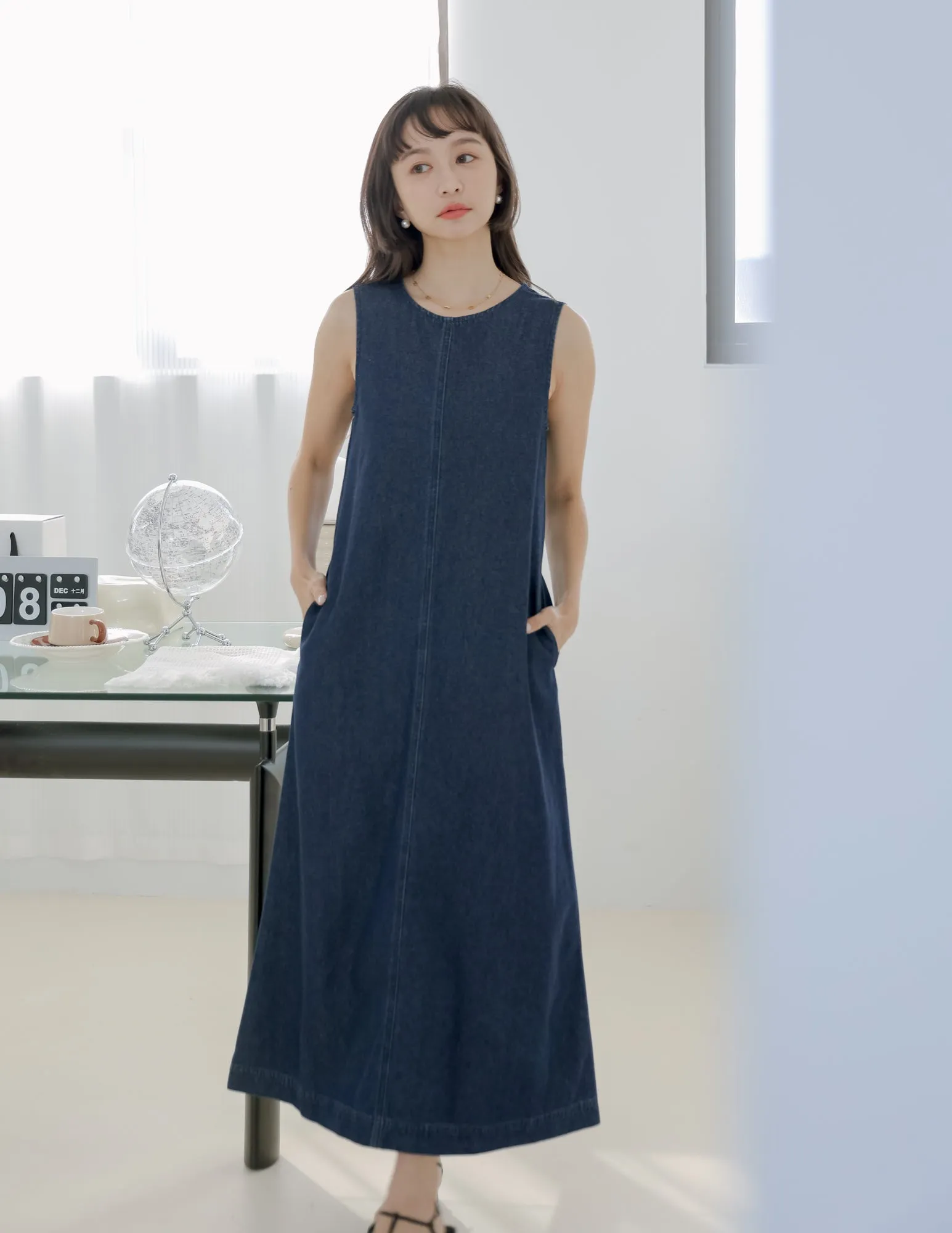 Janet Denim Dress in Dark Wash