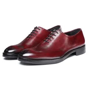 Medallion Toe Oxford- Wine Red