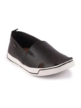 Men Black Casual Slip-On Loafers