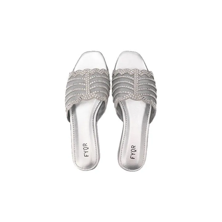 Mesh Diamante Slide Sandal MY 258