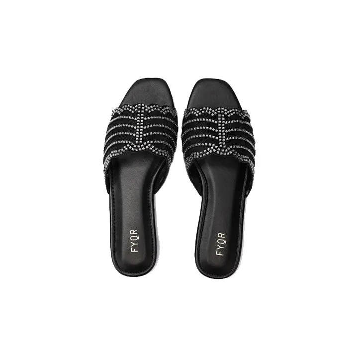 Mesh Diamante Slide Sandal MY 258