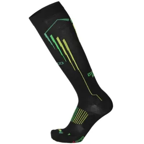 Mico long running sock with light compression Oxi-Jet CA01273 155 black green fluo