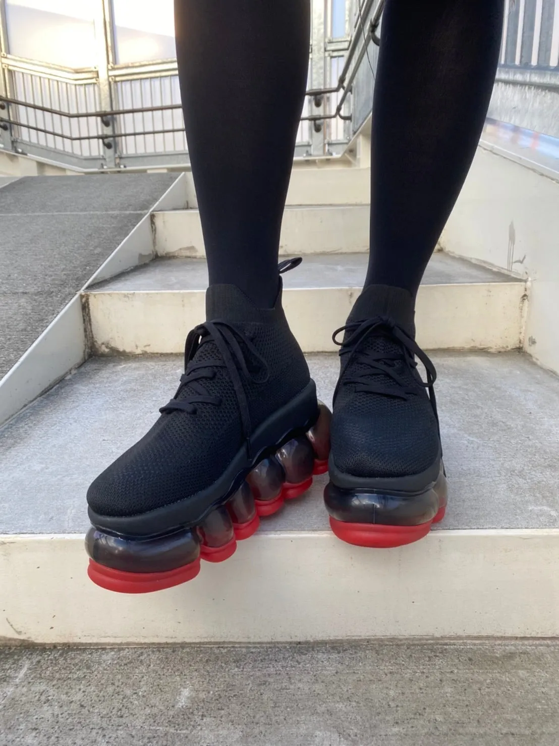 New "Jewelry" High Shoes / Red Black