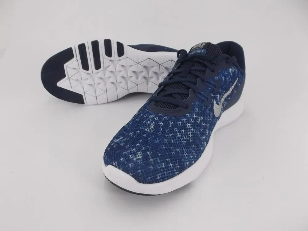 Nike Flex Trainer women's fitness shoe 7 917714 400 binary blue-metallic silver