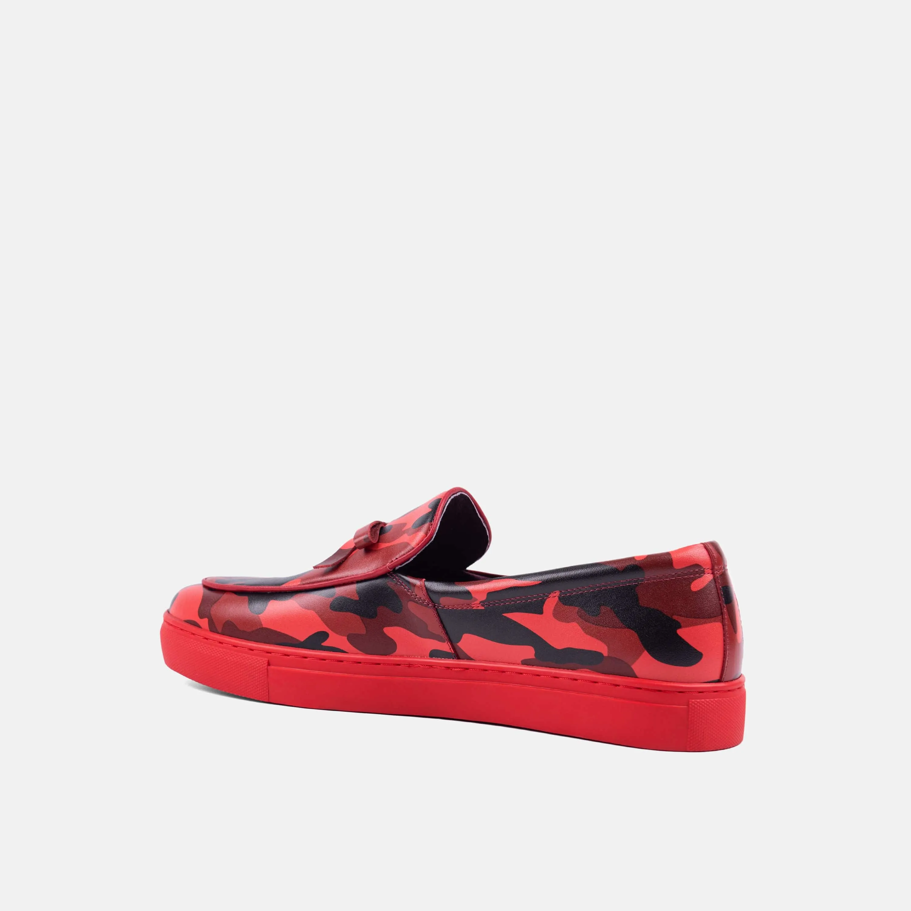 Odell Red Camo Leather Belgian Loafer Sneakers