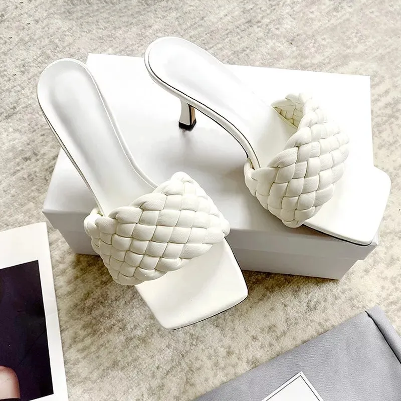 Open Toe High Heel Mules